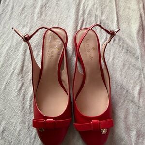 Kate Spade Red Bow Slingback Heels
